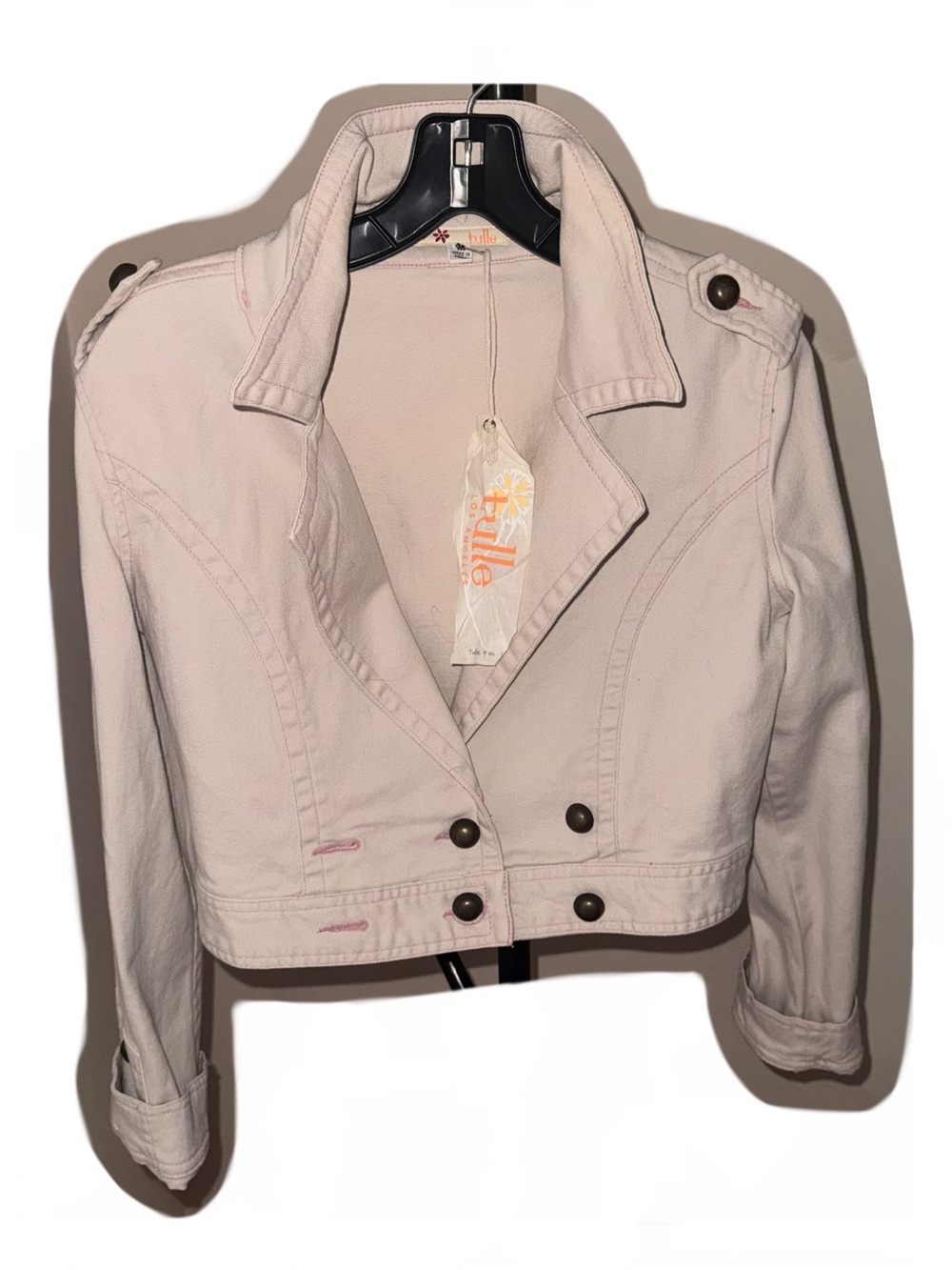 Tulle Vintage Women's Cream Cropped Jacket